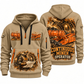14CM27 Continuous Miner Operator quarter zip hoodie in Khaki, front and back views, sample YOUR NAME and SINCE 2000 artwork