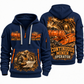 14CM27 Continuous Miner Operator quarter zip hoodie in Navy, front and back views, sample YOUR NAME and SINCE 2000 artwork