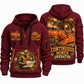 14CM27 Continuous Miner Operator quarter zip hoodie in Wine Red, front and back views, sample YOUR NAME and SINCE 2000 artwork