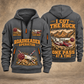 AQM 50 Roadheader Operator quarter zip hoodie in Gray, front and back views, sample YOUR NAME and SINCE 2000 artwork