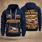 AQM 50 Roadheader Operator quarter zip hoodie in Navy, front and back views, sample YOUR NAME and SINCE 2000 artwork