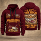 AQM 50 Roadheader Operator quarter zip hoodie in Wine Red, front and back views, sample YOUR NAME and SINCE 2000 artwork