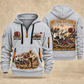 AQM 150 Roadheader Operator quarter zip hoodie in Light Grey, front and back views, sample YOUR NAME and SINCE 2000 artwork