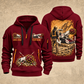 AQM 200 Roadheader Operator quarter zip hoodie in Wine Red, front and back views, sample YOUR NAME and SINCE 2000 artwork