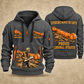 7LS1D Longwall Shearer Operator quarter zip hoodie in Gray, front and back views, sample YOUR NAME and SINCE 2000 artwork