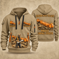 7LS1D Longwall Shearer Operator quarter zip hoodie in Khaki, front and back views, sample YOUR NAME and SINCE 2000 artwork