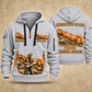 7LS1D Longwall Shearer Operator quarter zip hoodie in Light Grey, front and back views, sample YOUR NAME and SINCE 2000 artwork