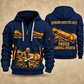 7LS1D Longwall Shearer Operator quarter zip hoodie in Navy, front and back views, sample YOUR NAME and SINCE 2000 artwork