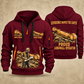 7LS1D Longwall Shearer Operator quarter zip hoodie in Wine Red, front and back views, sample YOUR NAME and SINCE 2000 artwork