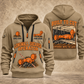 7LS2A Longwall Shearer Operator quarter zip hoodie in Khaki, front and back views, sample YOUR NAME and SINCE 2000 artwork