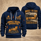 7LS2A Longwall Shearer Operator quarter zip hoodie in Navy, front and back views, sample YOUR NAME and SINCE 2000 artwork