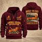 7LS2A Longwall Shearer Operator quarter zip hoodie in Wine Red, front and back views, sample YOUR NAME and SINCE 2000 artwork