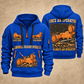 7LS5 Longwall Shearer Operator quarter zip hoodie in Blue, front and back views, sample YOUR NAME and SINCE 2000 artwork