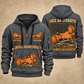 7LS5 Longwall Shearer Operator quarter zip hoodie in Gray, front and back views, sample YOUR NAME and SINCE 2000 artwork