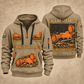 7LS5 Longwall Shearer Operator quarter zip hoodie in Khaki, front and back views, sample YOUR NAME and SINCE 2000 artwork
