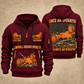 7LS5 Longwall Shearer Operator quarter zip hoodie in Wine Red, front and back views, sample YOUR NAME and SINCE 2000 artwork
