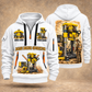 Robbins 44RH Raise Borer Operator quarter zip hoodie in White, front and back views, sample YOUR NAME and SINCE 2000 artwork