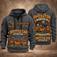 10SC32AA Center-Drive Shuttle Car Operator quarter zip hoodie in Gray, front and back views, sample YOUR NAME and SINCE 2000 artwork