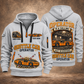 10SC32AA Center-Drive Shuttle Car Operator quarter zip hoodie in Light Grey, front and back views, sample YOUR NAME and SINCE 2000 artwork