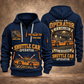 10SC32AA Center-Drive Shuttle Car Operator quarter zip hoodie in Navy, front and back views, sample YOUR NAME and SINCE 2000 artwork