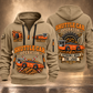 10SC32AB End-Drive Shuttle Car Operator quarter zip hoodie in Khaki, front and back views, sample YOUR NAME and SINCE 2000 artwork