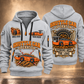 10SC32AB End-Drive Shuttle Car Operator quarter zip hoodie in Light Grey, front and back views, sample YOUR NAME and SINCE 2000 artwork