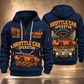 10SC32AB End-Drive Shuttle Car Operator quarter zip hoodie in Navy, front and back views, sample YOUR NAME and SINCE 2000 artwork