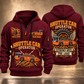 10SC32AB End-Drive Shuttle Car Operator quarter zip hoodie in Wine Red, front and back views, sample YOUR NAME and SINCE 2000 artwork