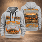 21SC04 Low-Seam Shuttle Car Operator quarter zip hoodie in Light Grey, front and back views, sample YOUR NAME and SINCE 2000 artwork