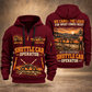 21SC04 Low-Seam Shuttle Car Operator quarter zip hoodie in Wine Red, front and back views, sample YOUR NAME and SINCE 2000 artwork