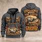 Lokotrack LT106 Jaw Crusher Operator quarter zip hoodie in Gray, front and back views, sample YOUR NAME and SINCE 2000 artwork