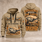 Lokotrack LT106 Jaw Crusher Operator quarter zip hoodie in Khaki, front and back views, sample YOUR NAME and SINCE 2000 artwork
