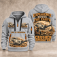 Lokotrack LT106 Jaw Crusher Operator quarter zip hoodie in Light Grey, front and back views, sample YOUR NAME and SINCE 2000 artwork