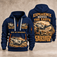 Lokotrack LT106 Jaw Crusher Operator quarter zip hoodie in Navy, front and back views, sample YOUR NAME and SINCE 2000 artwork