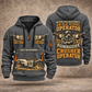 Lokotrack LT1213 Impact Crusher Operator quarter zip hoodie in Gray, front and back views, sample YOUR NAME and SINCE 2000 artwork