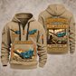 Premiertrak 400X Jaw Crusher Operator quarter zip hoodie in Khaki, front and back views, sample YOUR NAME and SINCE 2000 artwork