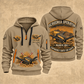Warrior 1800 Screener Operator quarter zip hoodie in Khaki, front and back views, sample YOUR NAME and SINCE 2000 artwork