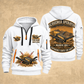 Warrior 1800 Screener Operator quarter zip hoodie in White, front and back views, sample YOUR NAME and SINCE 2000 artwork