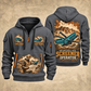 Chieftain 2100X 3-Deck Screener Operator quarter zip hoodie in Gray, front and back views, sample YOUR NAME and SINCE 2000 artwork