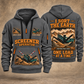 Chieftain 1700X 3-Deck Screener Operator quarter zip hoodie in Gray, front and back views, sample YOUR NAME and SINCE 2000 artwork