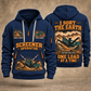 Chieftain 1700X 3-Deck Screener Operator quarter zip hoodie in Navy, front and back views, sample YOUR NAME and SINCE 2000 artwork