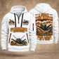 Chieftain 1700X 3-Deck Screener Operator quarter zip hoodie in White, front and back views, sample YOUR NAME and SINCE 2000 artwork