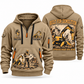 Brokk 170 Demolition Robot Operator quarter zip hoodie in Khaki, front and back views, sample YOUR NAME and SINCE 2000 artwork