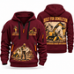 Brokk 170 Demolition Robot Operator quarter zip hoodie in Wine Red, front and back views, sample YOUR NAME and SINCE 2000 artwork