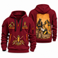 Brokk 200 Demolition Robot Operator quarter zip hoodie in Wine Red, front and back views, sample YOUR NAME and SINCE 2000 artwork