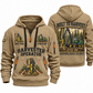 John Deere 1270G 8W Harvester Operator quarter zip hoodie in Khaki, front and back views, sample YOUR NAME and SINCE 2000 artwork