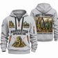 John Deere 1270G 8W Harvester Operator quarter zip hoodie in Light Grey, front and back views, sample YOUR NAME and SINCE 2000 artwork