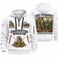 John Deere 1270G 8W Harvester Operator quarter zip hoodie in White, front and back views, sample YOUR NAME and SINCE 2000 artwork