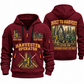 John Deere 1270G 8W Harvester Operator quarter zip hoodie in Wine Red, front and back views, sample YOUR NAME and SINCE 2000 artwork