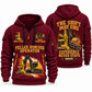 Tigercat 822E Feller Buncher Operator quarter zip hoodie in Wine Red, front and back views, sample YOUR NAME and SINCE 2000 artwork